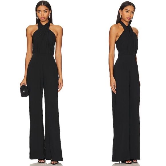 Amanda Uprichard Mezcal Black Jumpsuit Backless Size XL - Picture 3 of 13